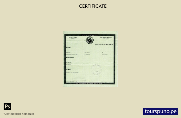 listo para imprimir plantilla de certificación de nacimiento del Departamento de